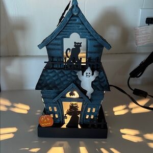 Scentsy Black and Blue Haunted House Lantern